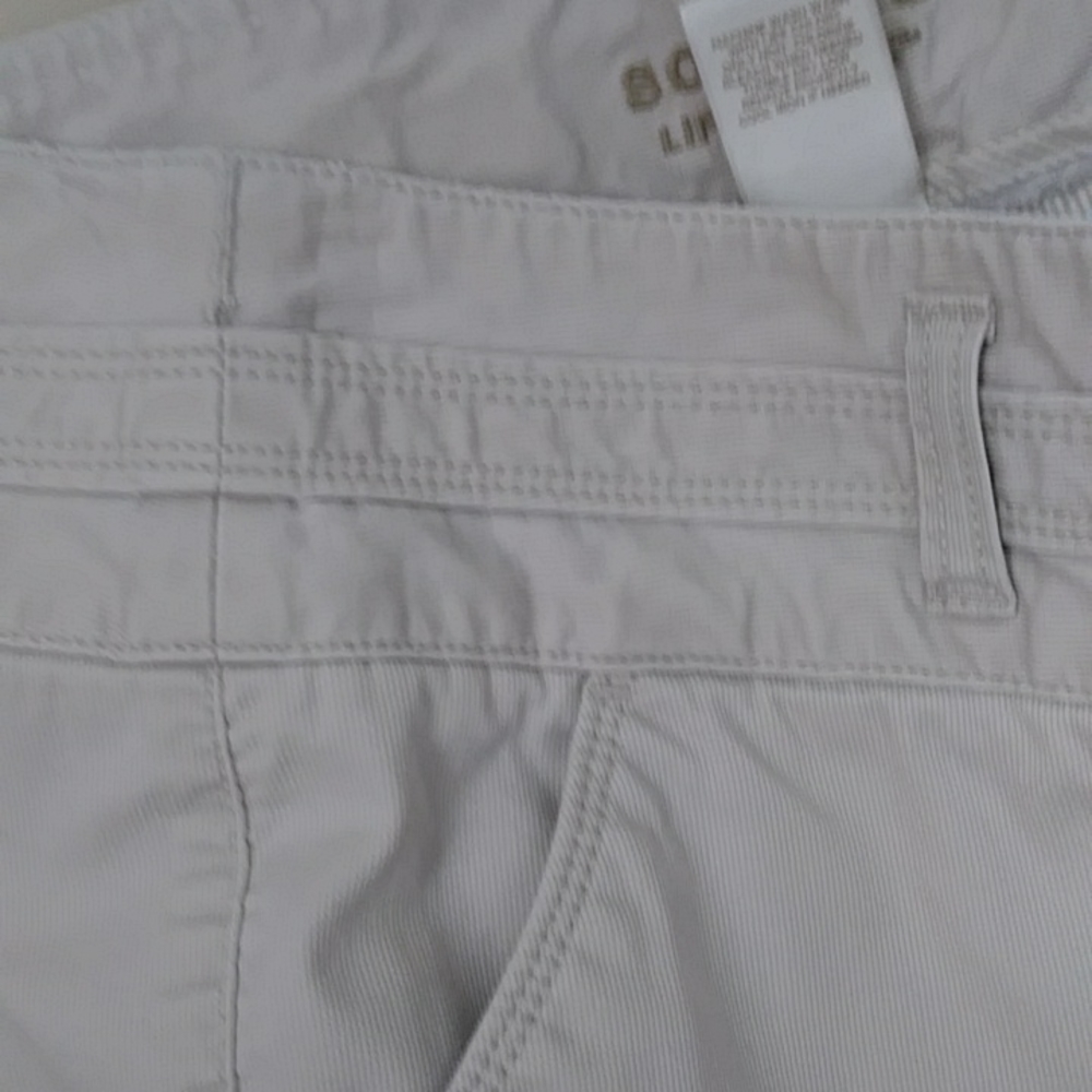 Sonoma Pinstripe Three Button Flare Wide Leg Pants 12 Reg Beige Cream - Picture 8 of 16